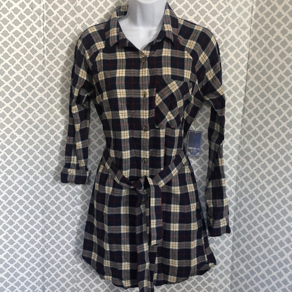 Forever 21 Dresses & Skirts - NWT Forever 21 flannel belted dress